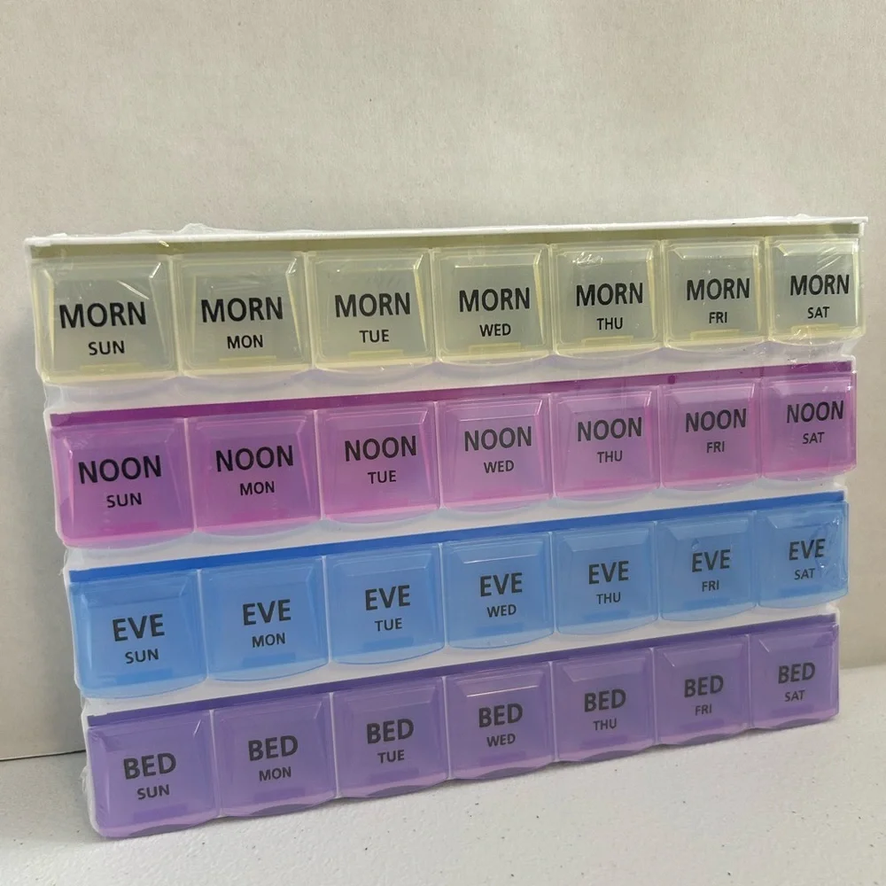 Weekly Pill Organizer‎ with Morning, Noon, and Evening Compartments